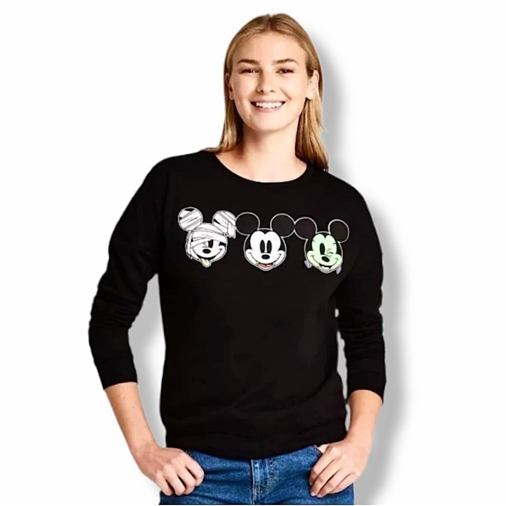 DISNEY Halloween Mickey Mouse‎ Zombie Vampire Frankenstein Pullover Sweatshirt S